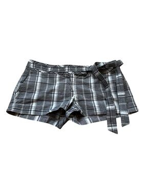 Vintage Y2K Guess Micro Shorts Low Rise Plaid Belted Preppy Summer